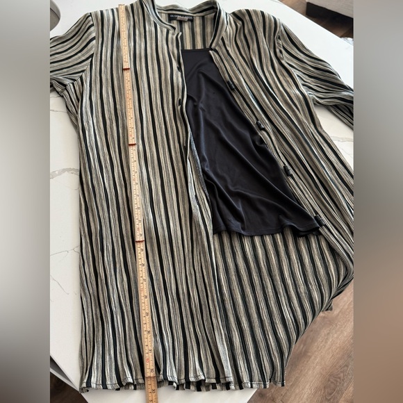 Striped Button Down Shirt - Black and Tan - Picture 7 of 8